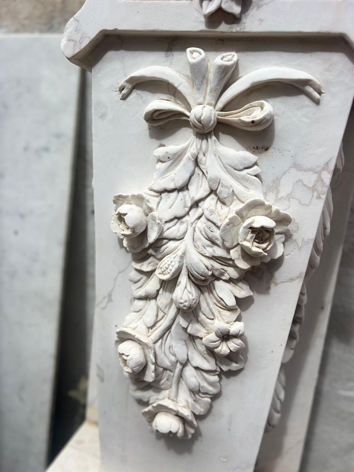 Marble Pair of Large Caryatids, H220cm For Sale