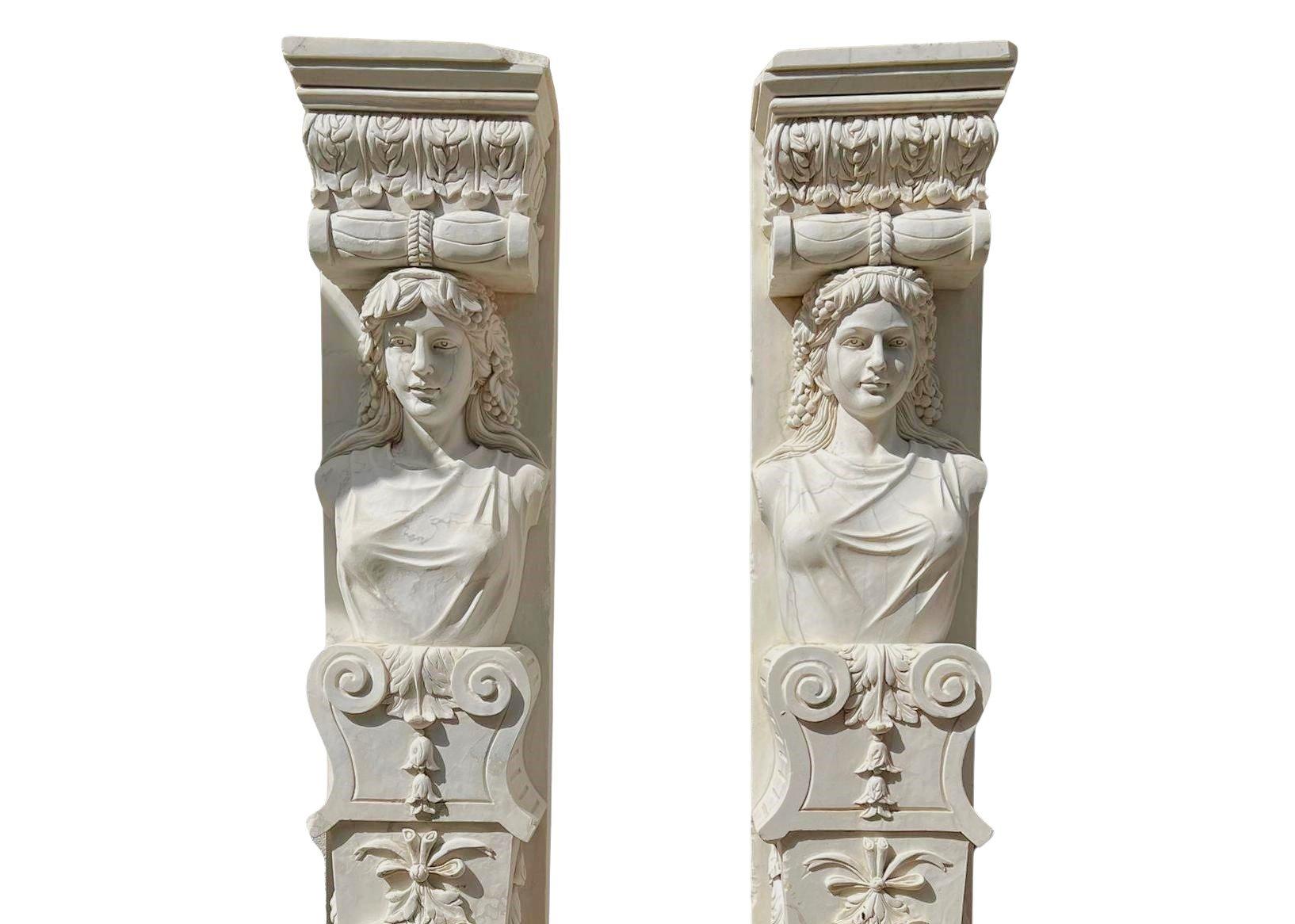 Pair of Large Caryatids, H220cm For Sale 2