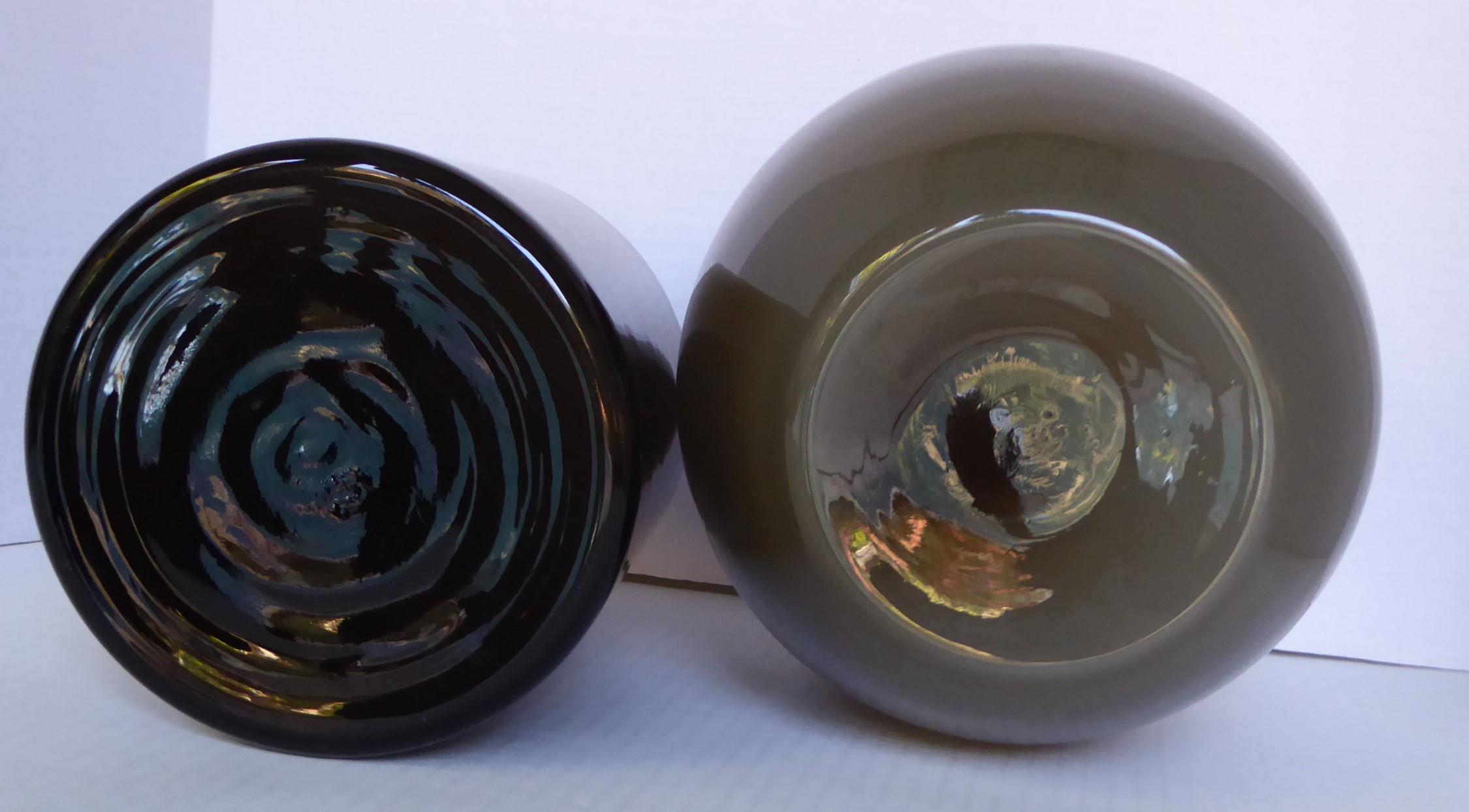 Paire de grands vases en verre ciselé attribués à Holmegaard Glassworks Danemark 1960 en vente 5