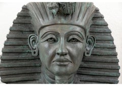 Pair of Large Cast Bronze Busts of Egyptian Pharaohs