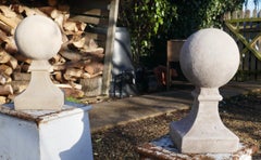 Pair of Large Cast Gate Post Finials Sculptures