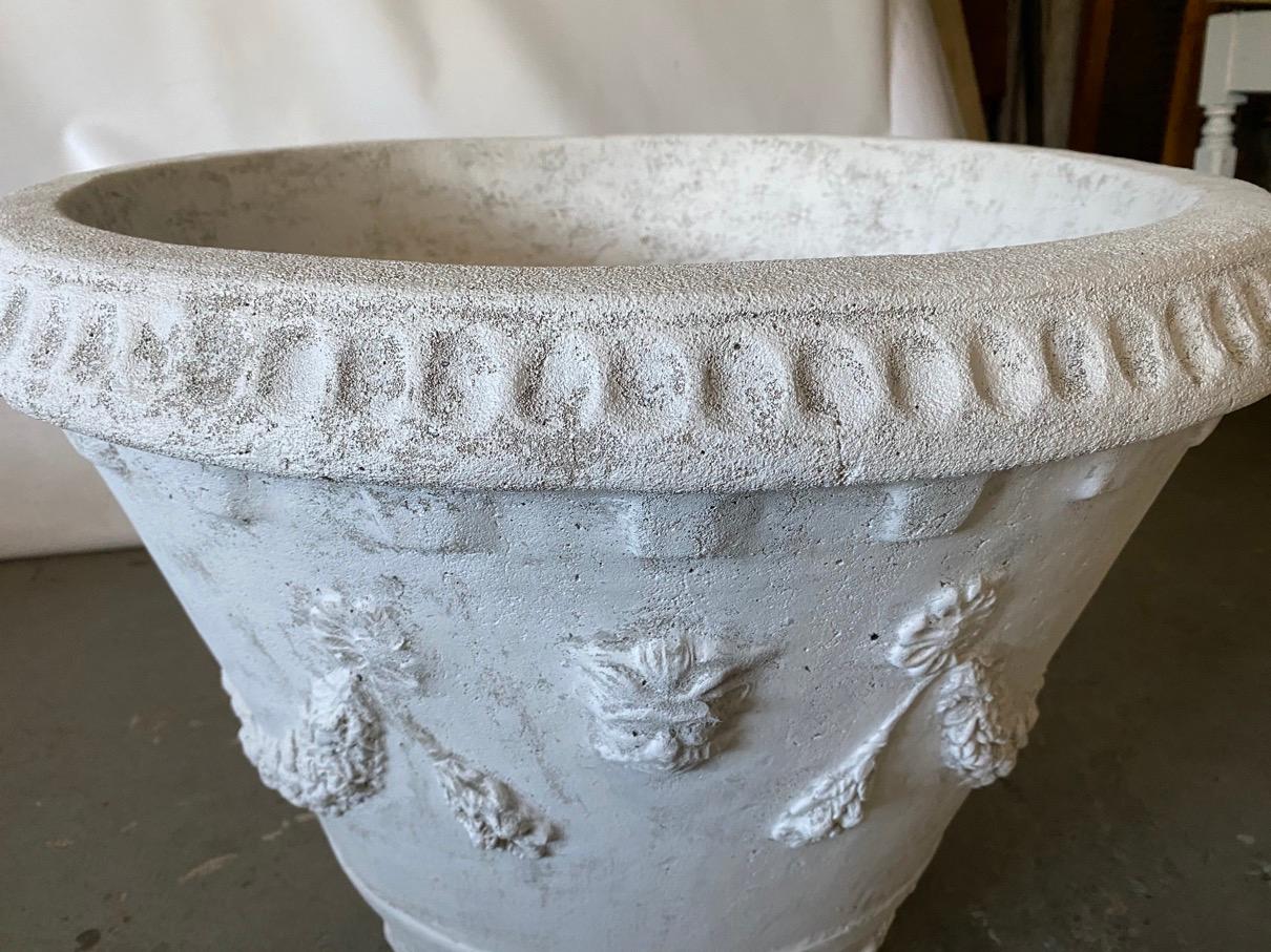 20th Century Pair of Large Cast Stone Neoclassical Style Garden Planters For Sale