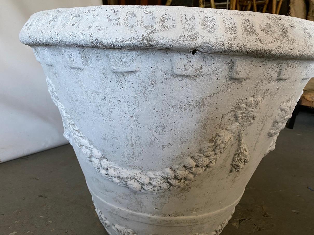 Pair of Large Cast Stone Neoclassical Style Garden Planters For Sale 1