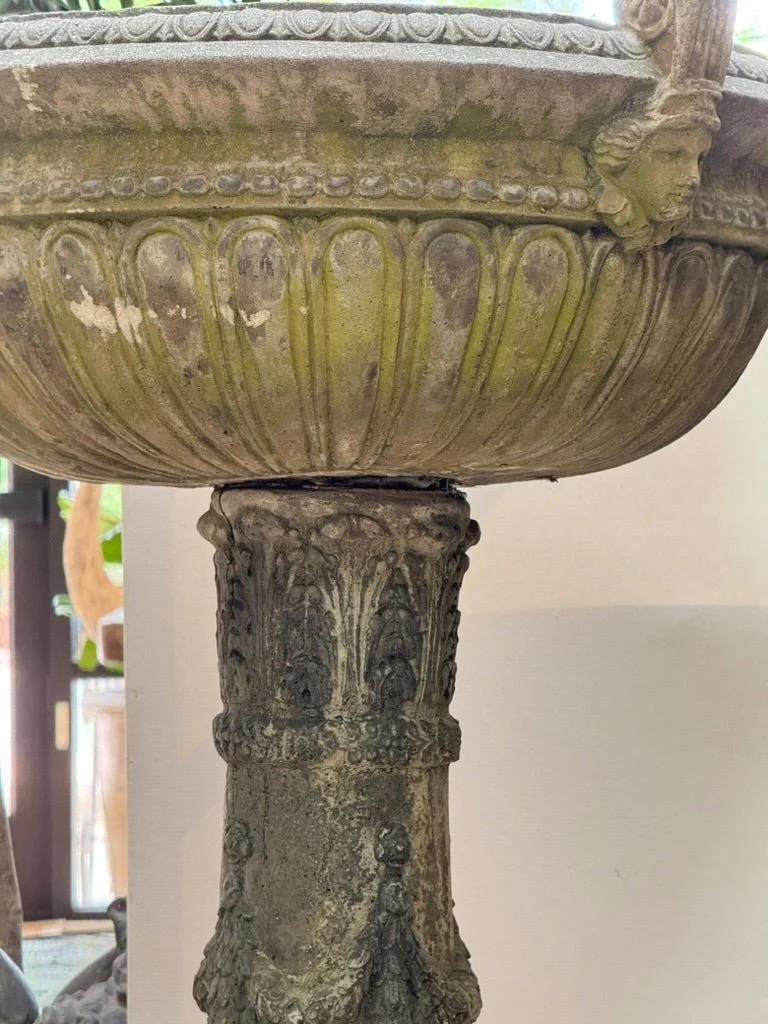 Pair of Large Cast Stone Urns For Sale 1