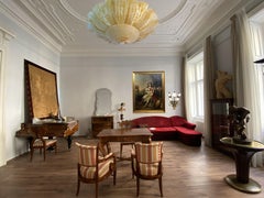 Coppia di grandi foglie da soffitto in stile Barovier & Toso, Murano, anni '80
