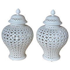 Pair of Large Ceramic Ginger Jars