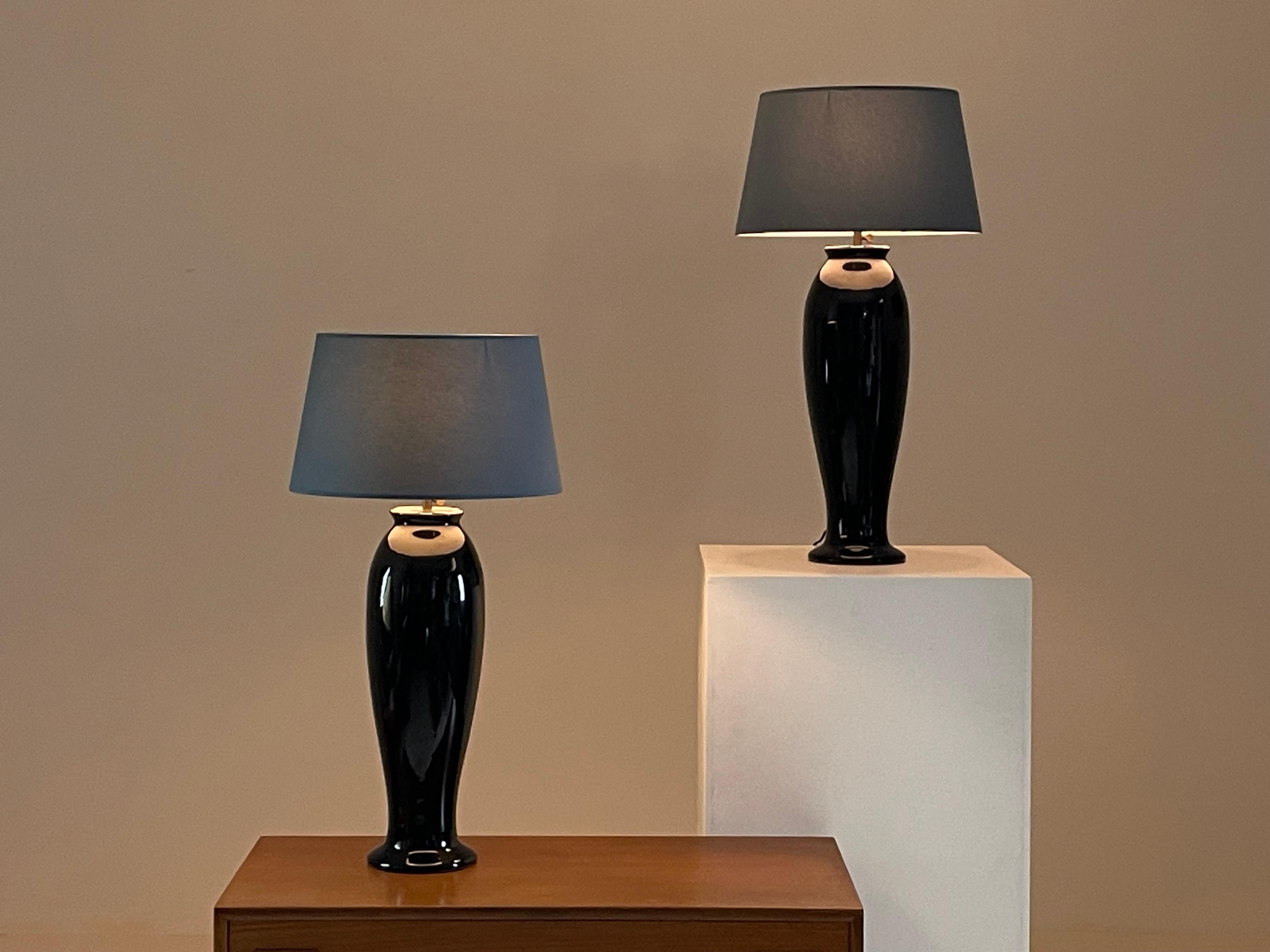 Coppia di grandi lampade in ceramica di Yves Halard, Parigi anni '80 in vendita 6