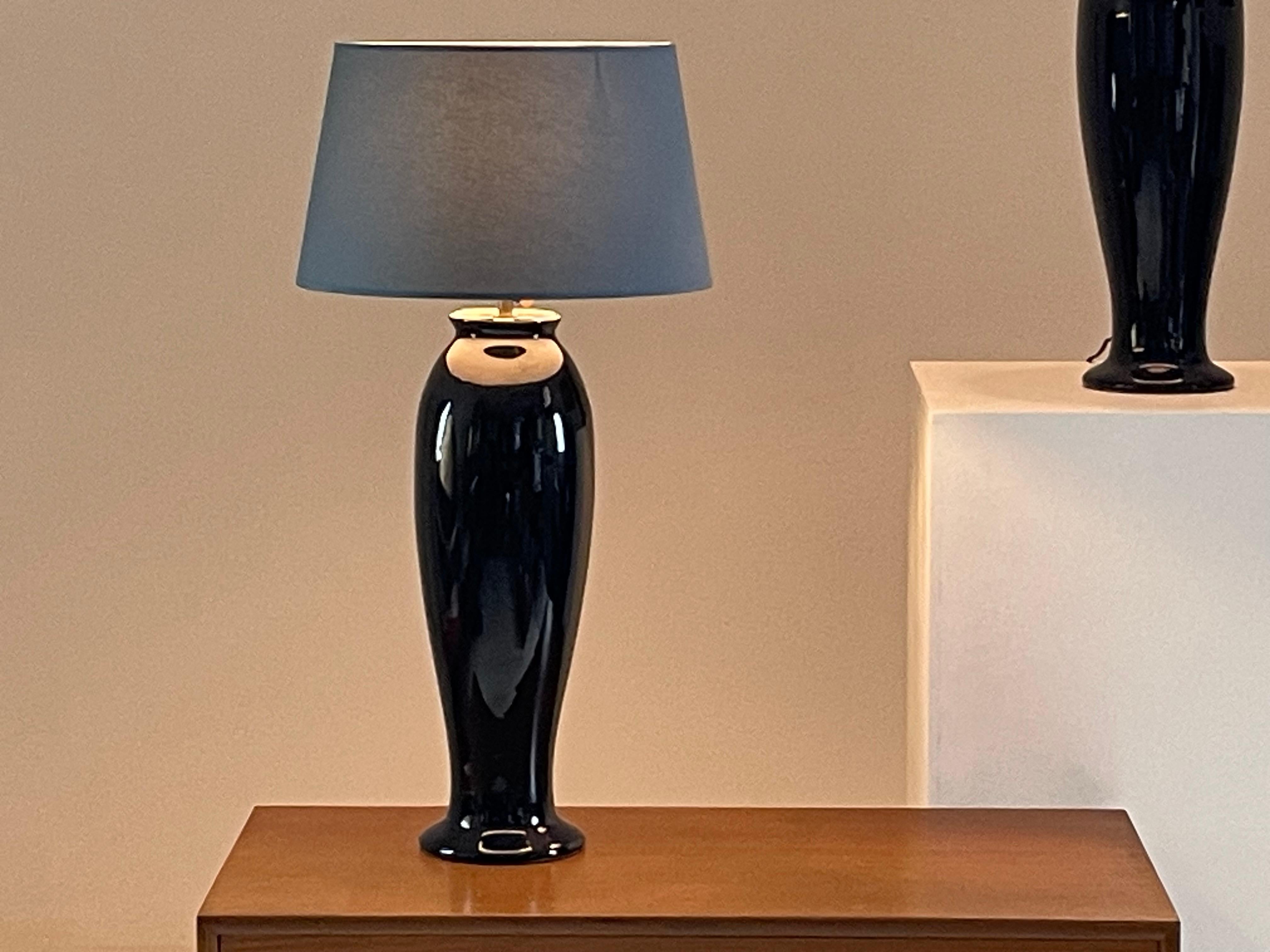 Coppia di grandi lampade in ceramica di Yves Halard, Parigi anni '80 in vendita 7