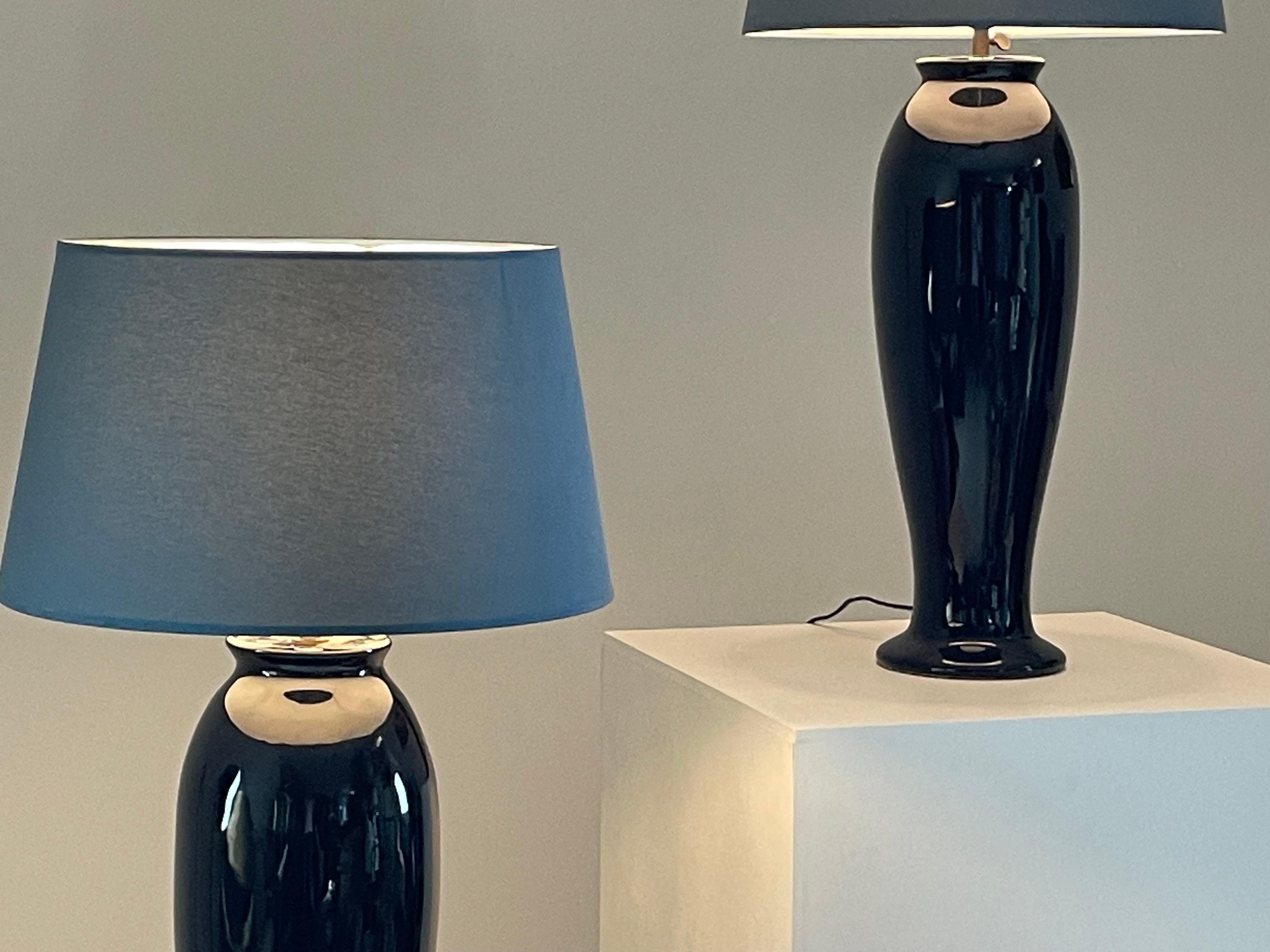Coppia di grandi lampade in ceramica di Yves Halard, Parigi anni '80 in vendita 8