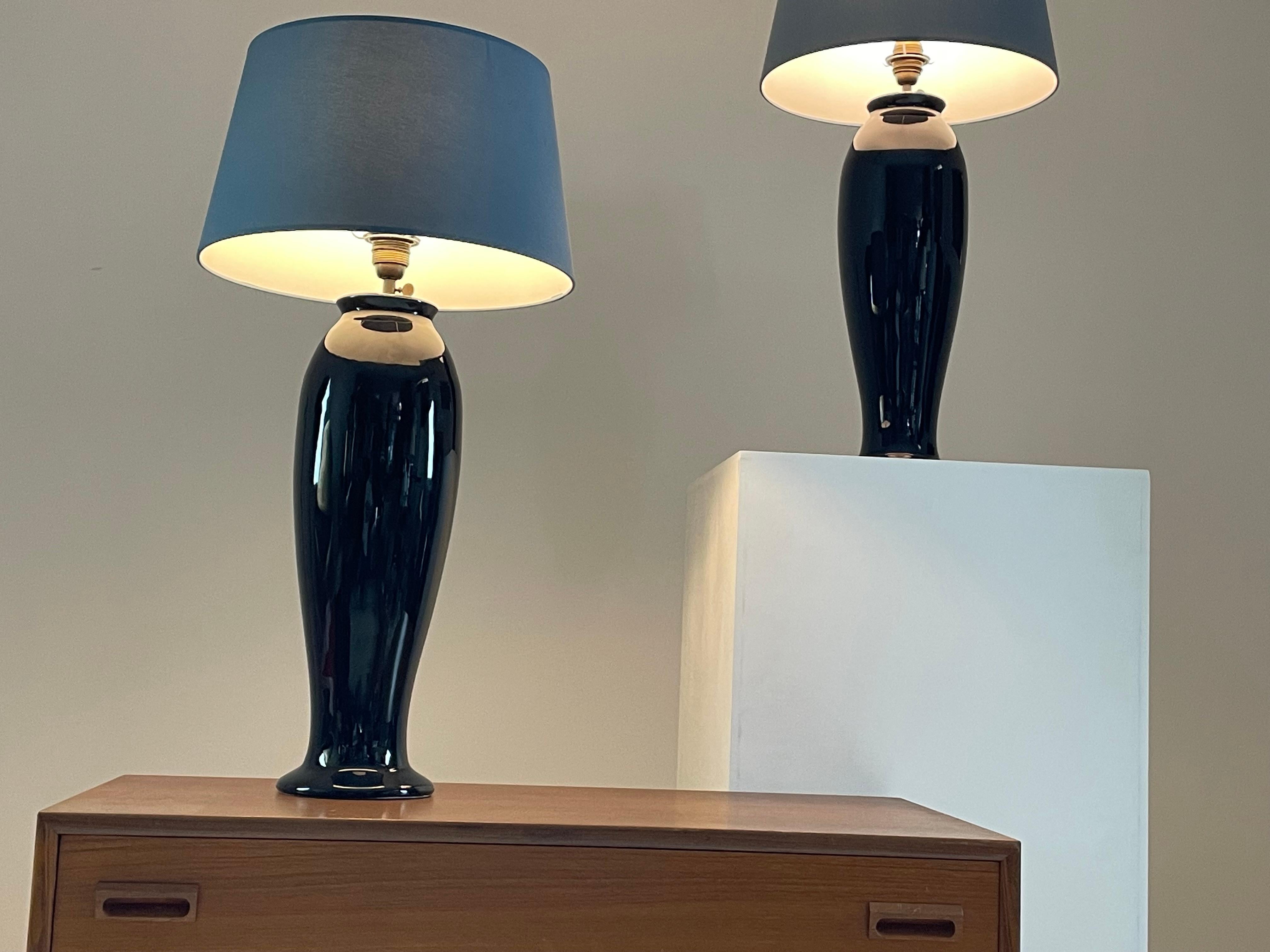 Coppia di grandi lampade in ceramica di Yves Halard, Parigi anni '80 in vendita 9
