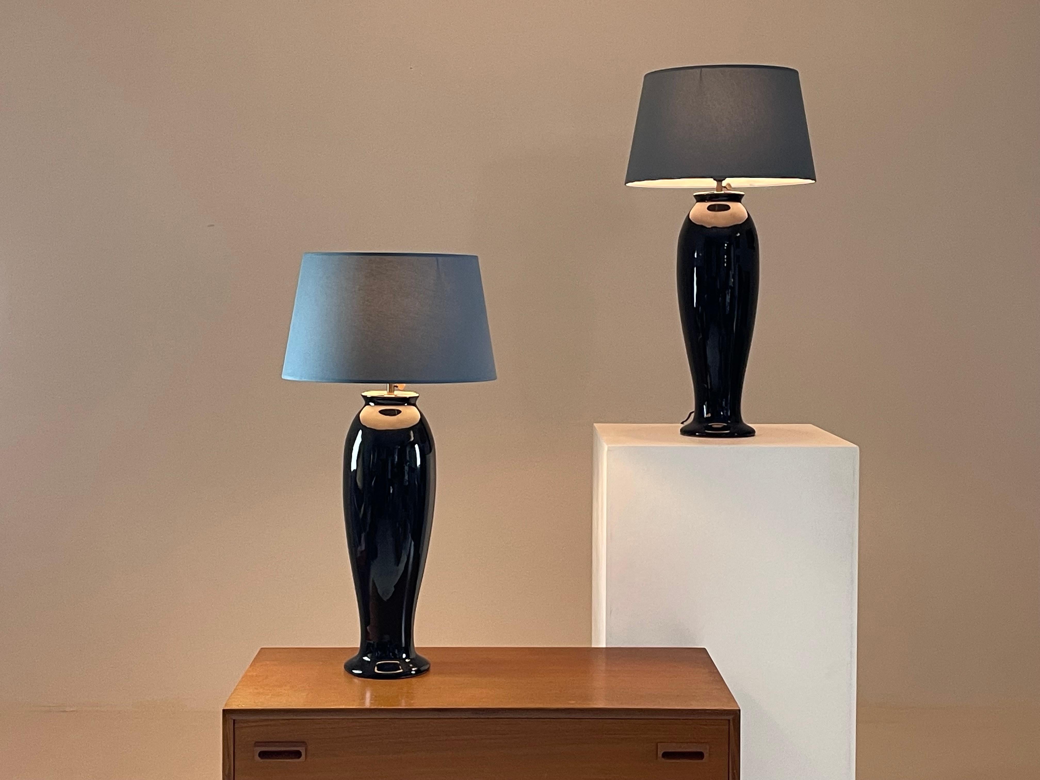 Coppia di grandi lampade in ceramica di Yves Halard, Parigi anni '80 in vendita 10