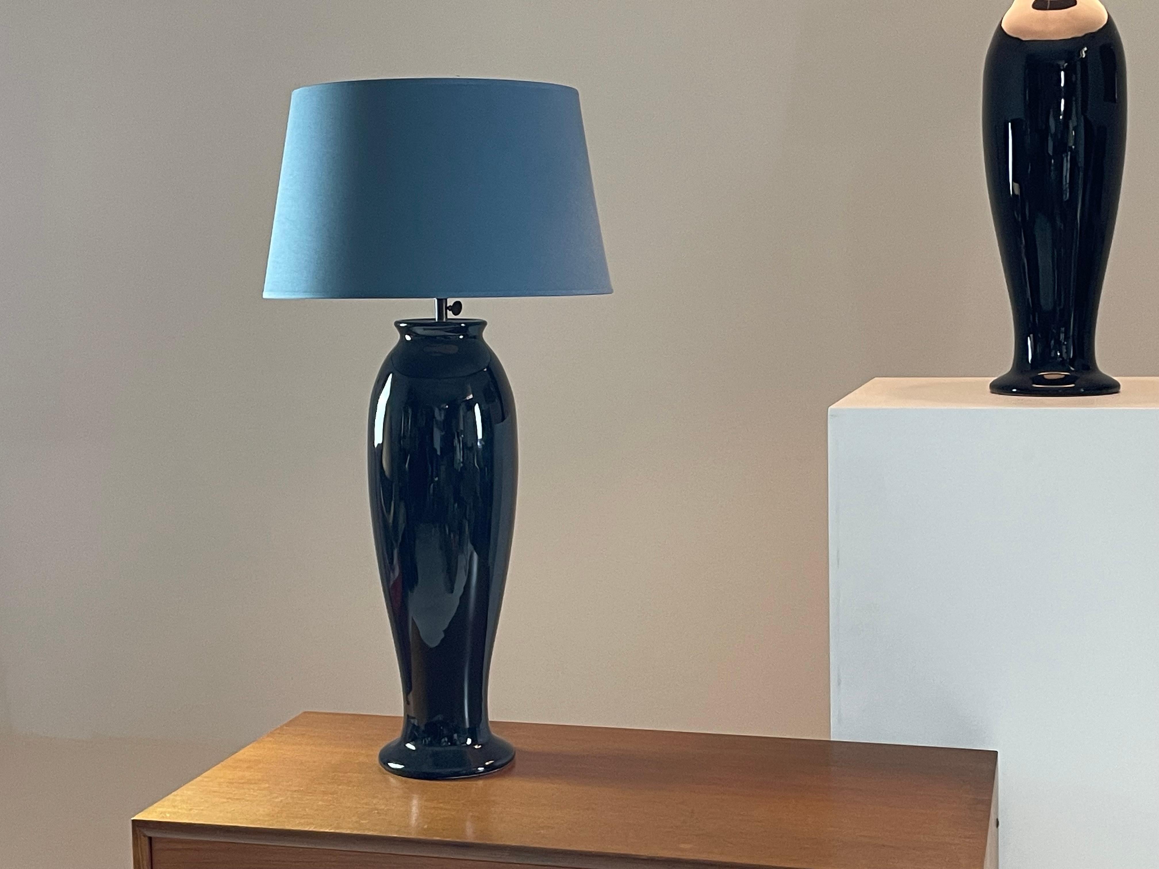 Coppia di grandi lampade in ceramica di Yves Halard, Parigi anni '80 in vendita 11