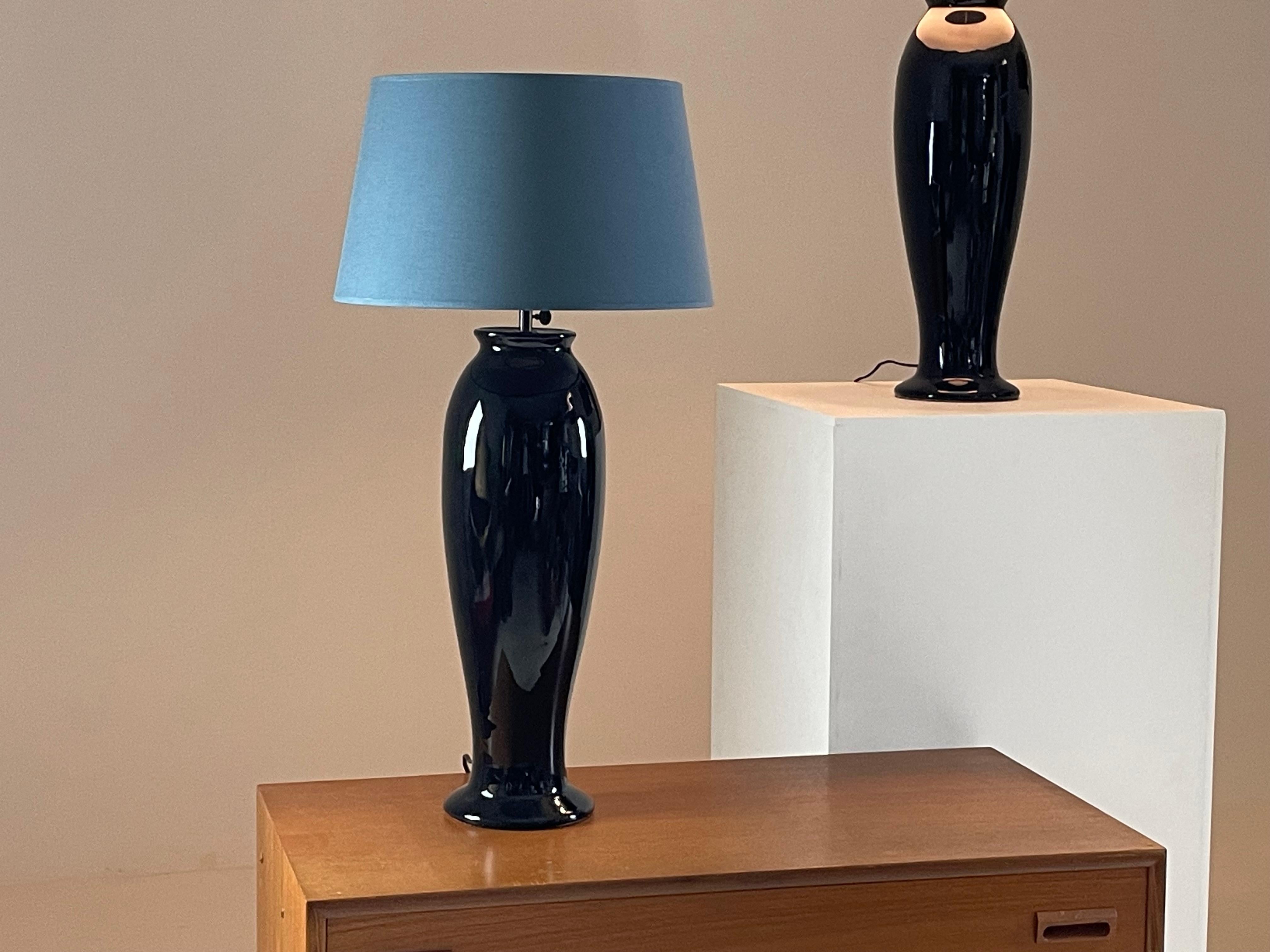 Coppia di grandi lampade in ceramica di Yves Halard, Parigi anni '80 in vendita 12