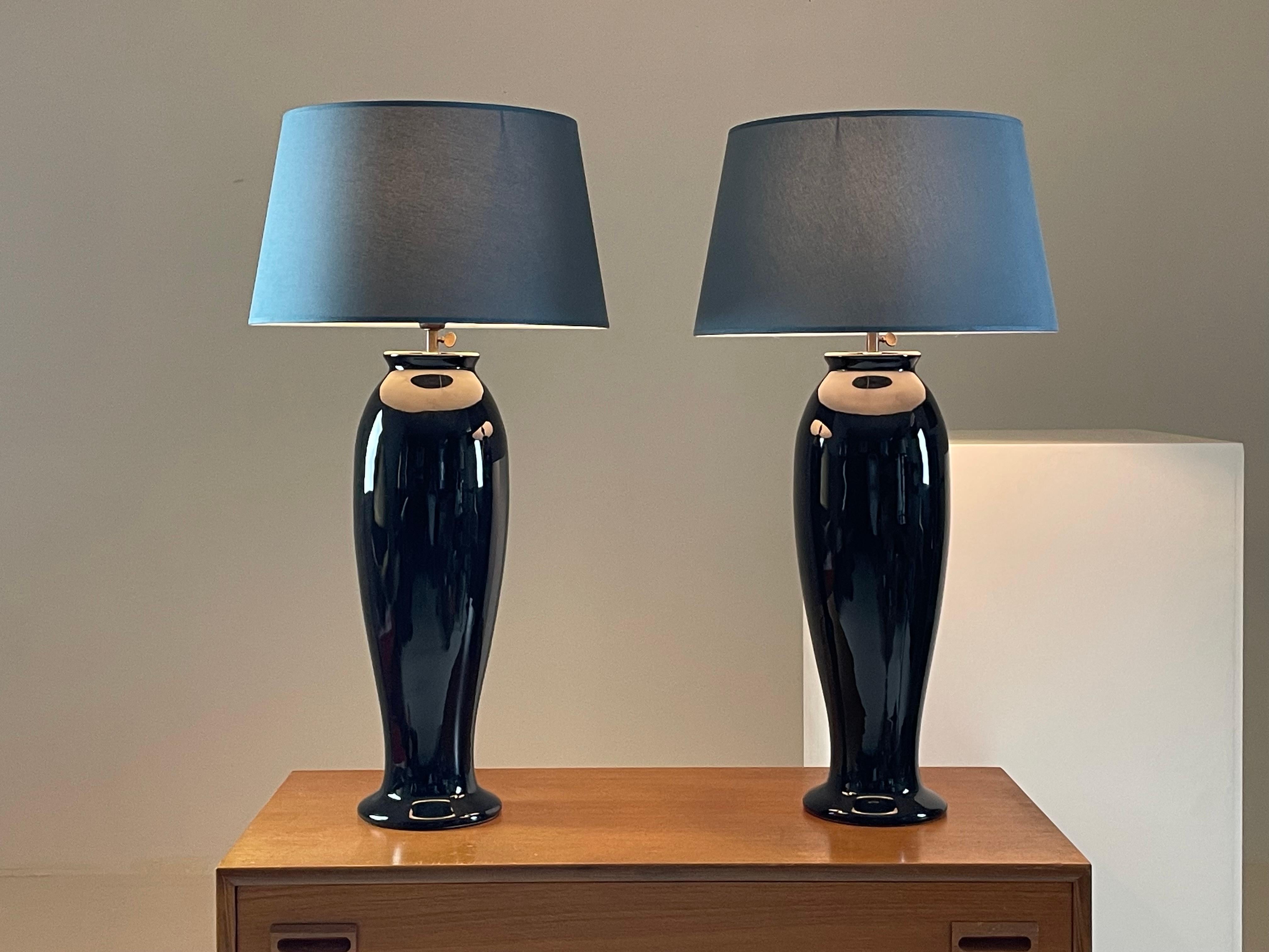 Coppia di grandi lampade in ceramica di Yves Halard, Parigi anni '80 in vendita 13
