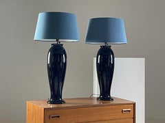 Pair of large ceramic lamps by Yves Halard, Paris 1980s