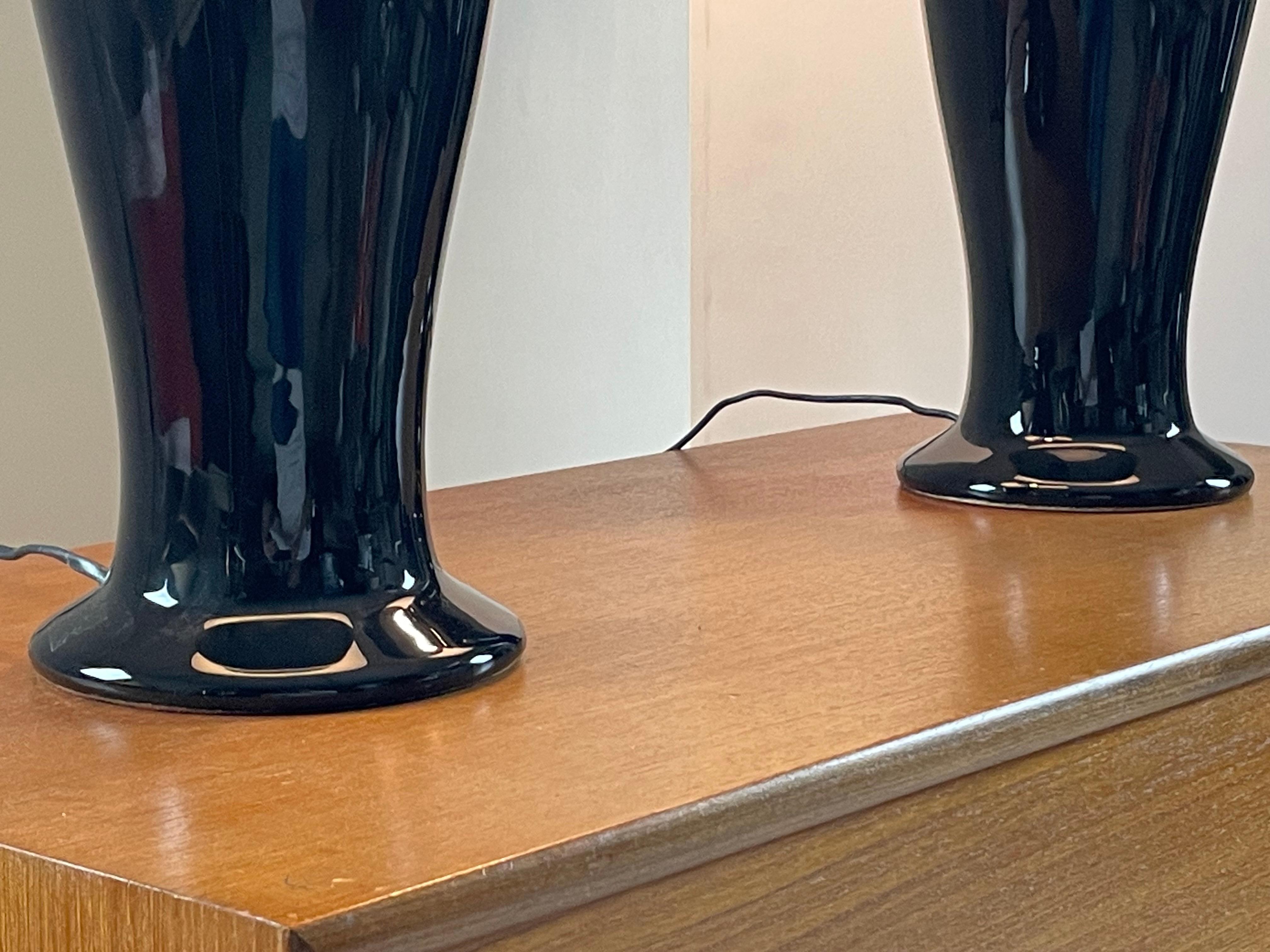 Coppia di grandi lampade in ceramica di Yves Halard, Parigi anni '80 in vendita 14
