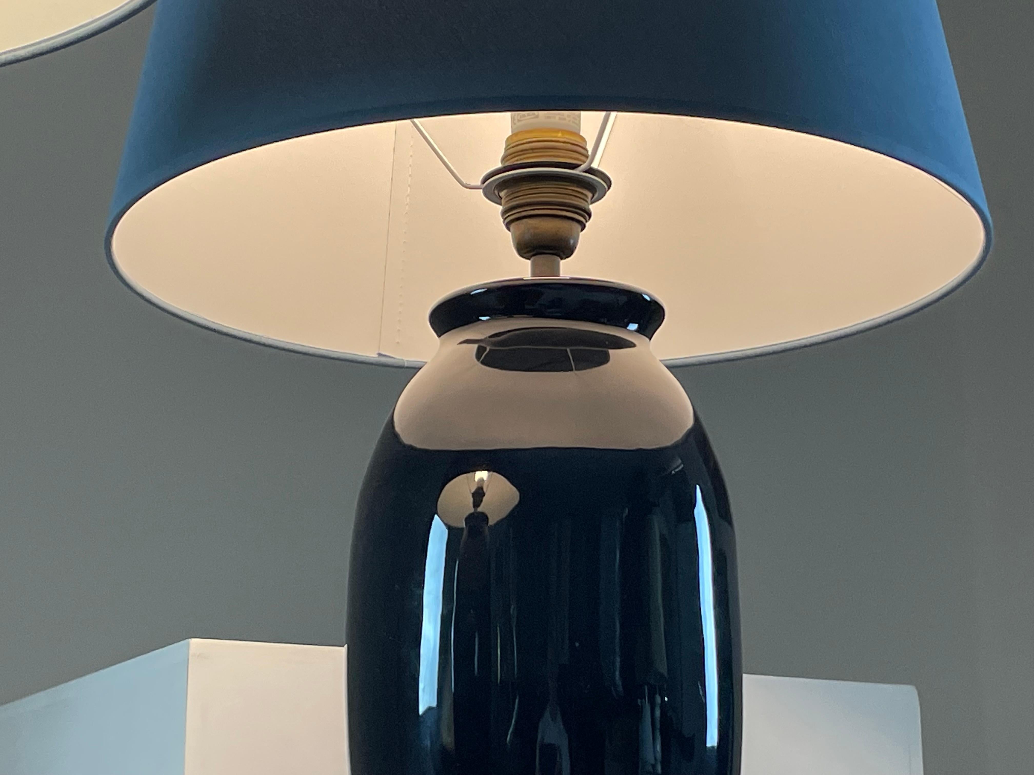 Coppia di grandi lampade in ceramica di Yves Halard, Parigi anni '80 In condizioni buone in vendita a GRENOBLE, FR
