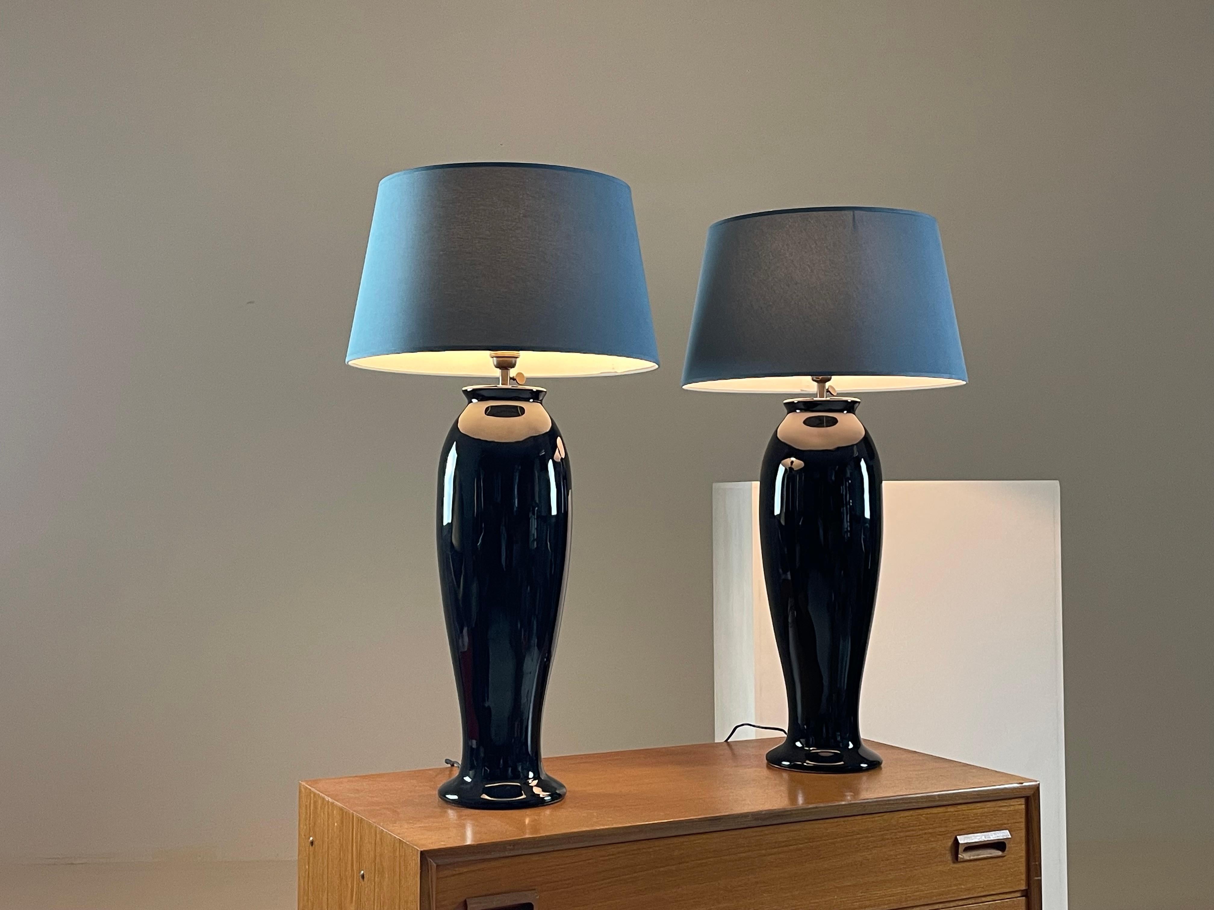 Coppia di grandi lampade in ceramica di Yves Halard, Parigi anni '80 in vendita 1