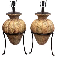 Pair of Large Ceramic Lamps