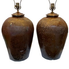 Pair of Large Ceramic Lamps