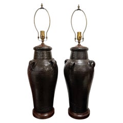 Pair of Large Ceramic Lamps