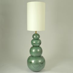 Kaiser attributed Pair of Large Floor Lamps Ceramic Sea-Green glazed