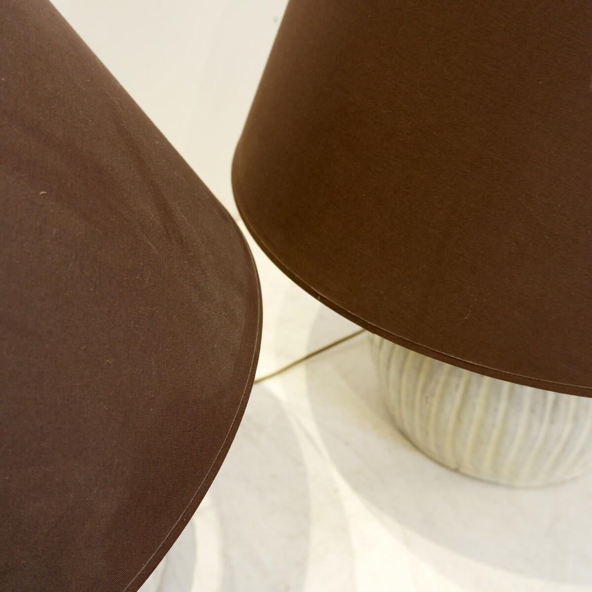 20ième siècle Paire de grandes lampes de table céramique en vente