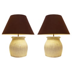 Pair of large ceramic table lamps