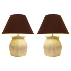 Pair of large ceramic table lamps