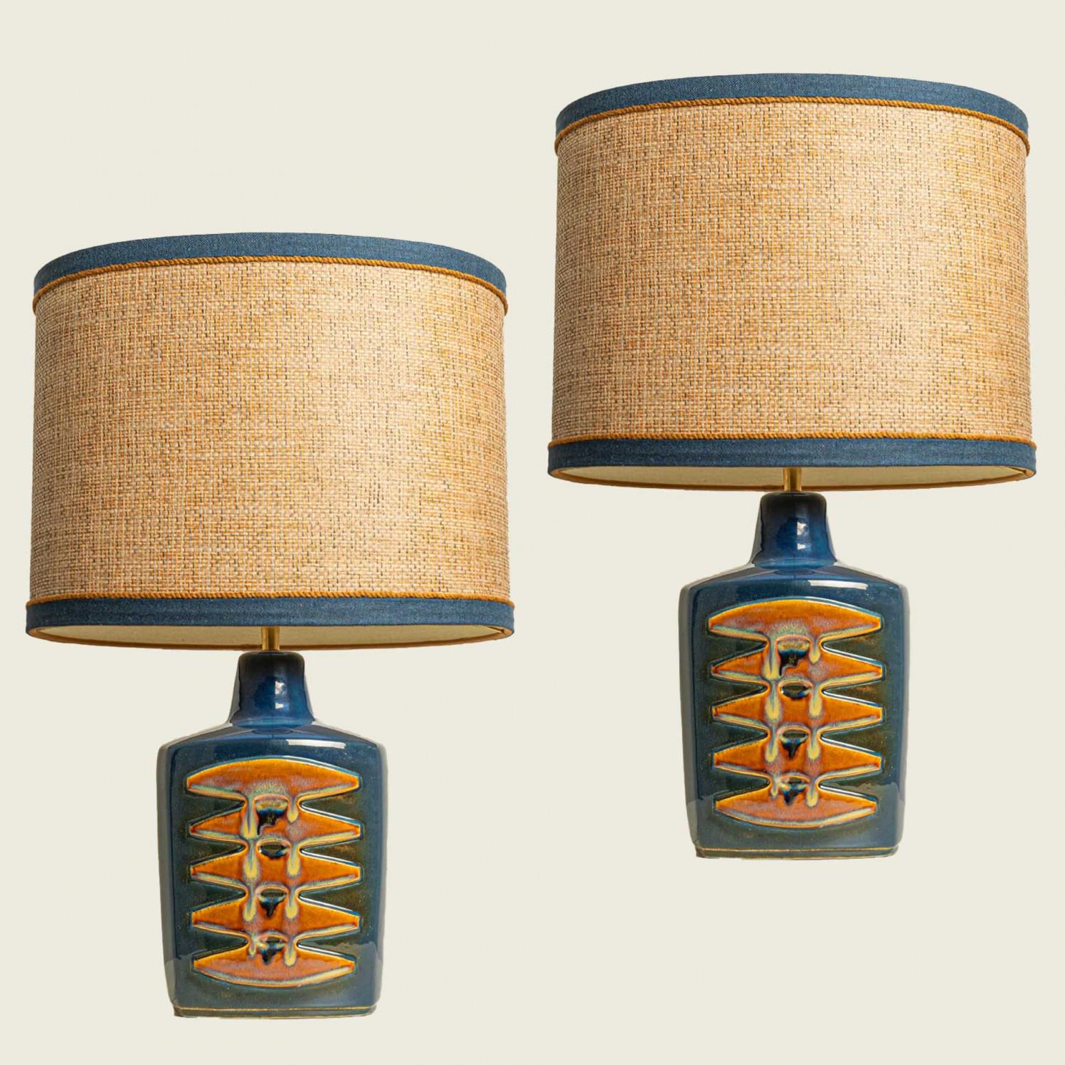 Paar große Keramik-Tischlampen für Soholm, Dänemark 1960er Jahre im Angebot 5