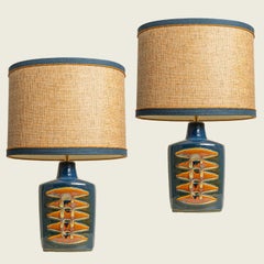 Pair of Large Ceramic Table Lamps for Soholm, Denmark 1960s