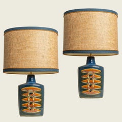 Pair of Large Ceramic Table Lamps for Soholm, Denmark 1960s