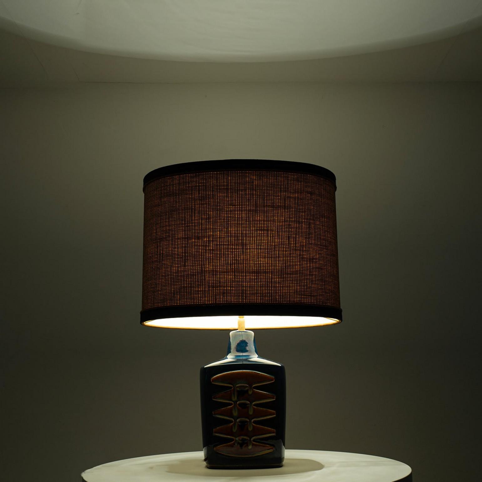 Pair of Large Ceramic Table Lamps for Soholm, Denmark 1960s mediados del siglo XX en venta