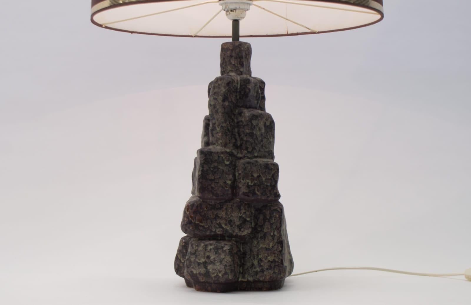 Pair of Large Ceramic Table Lamps in the Shape of Rocks, 1960s Italy 2