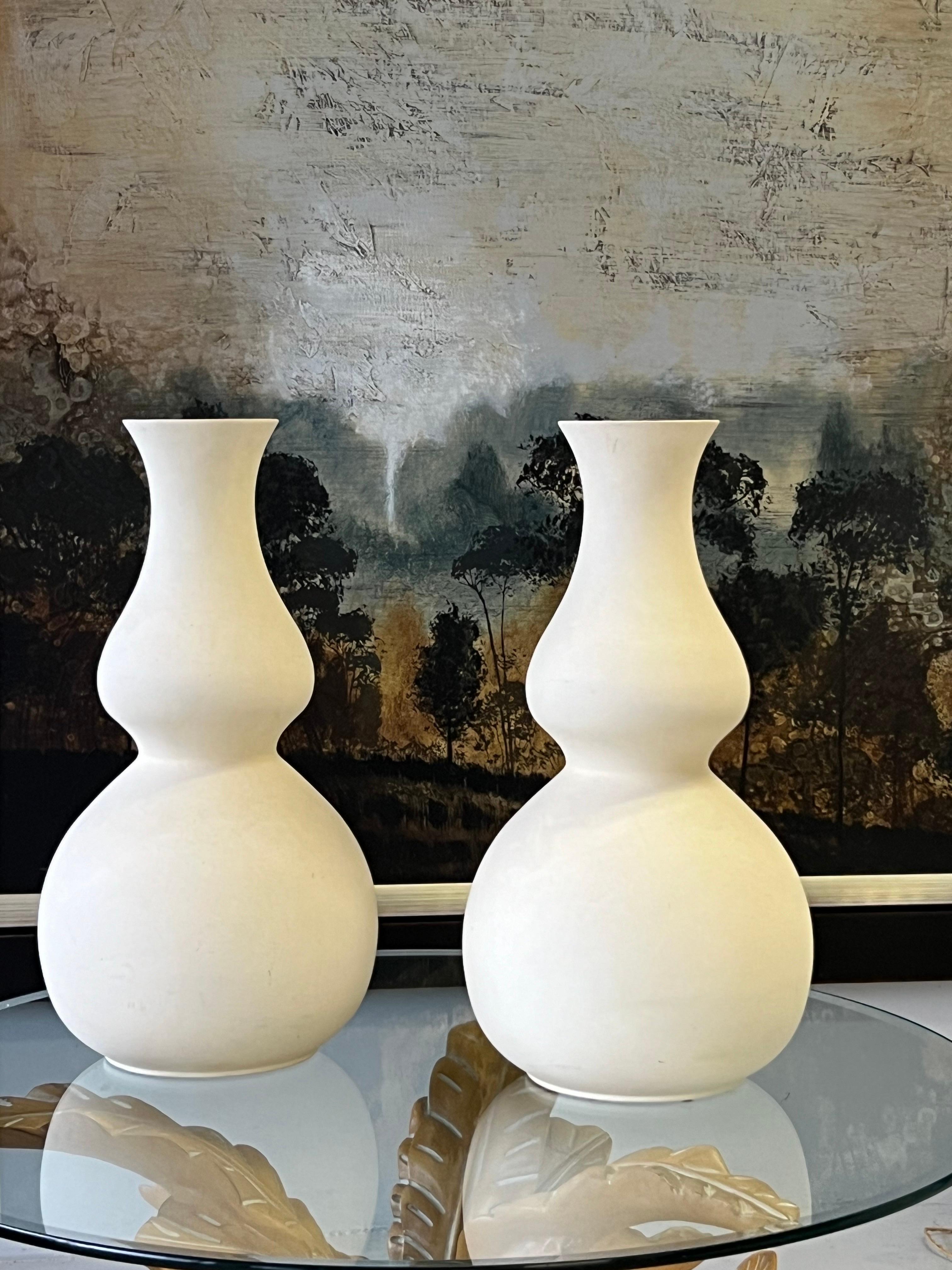 American Pair of Large Ceramic Vases Attributed to Christopher Spitzmiller