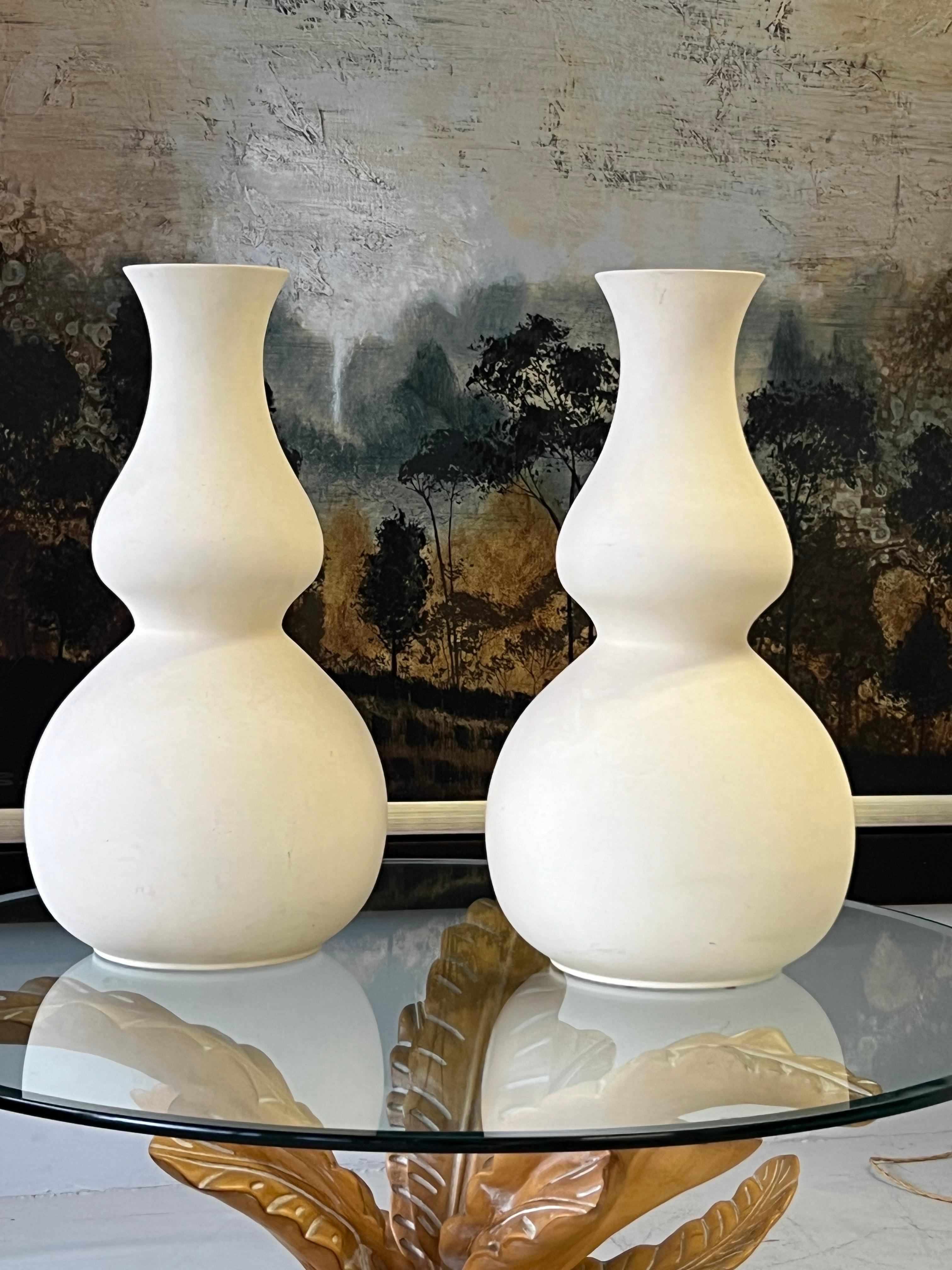 Late 20th Century Pair of Large Ceramic Vases Attributed to Christopher Spitzmiller