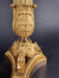 Pair Of Large Charles X Candelabra In Gilt Bronze