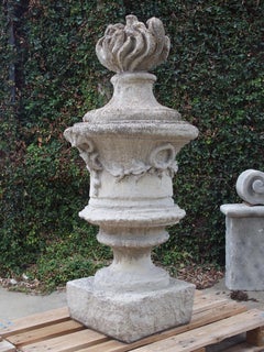 Pair of Large Chateau Size Cast Stone ‘Pots A Feu’ from France