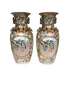 Pair of Large China Vases, 20th Century