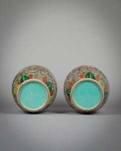 Pair of Large Chinese Porcelain Covered Jars, circa 1860