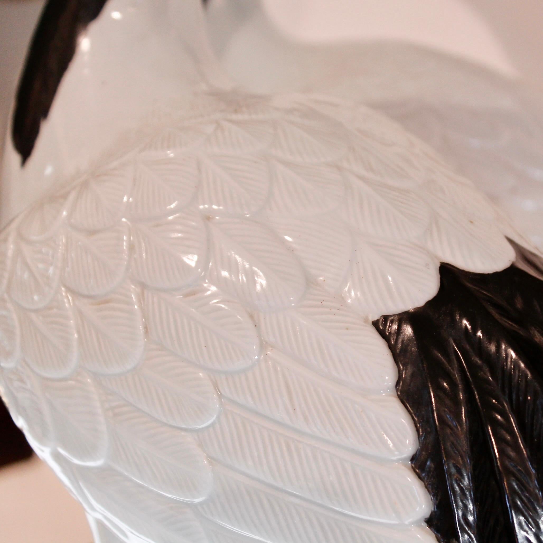 Glazed Pair Of Large Chinese Porcelain Red-Crowned Cranes