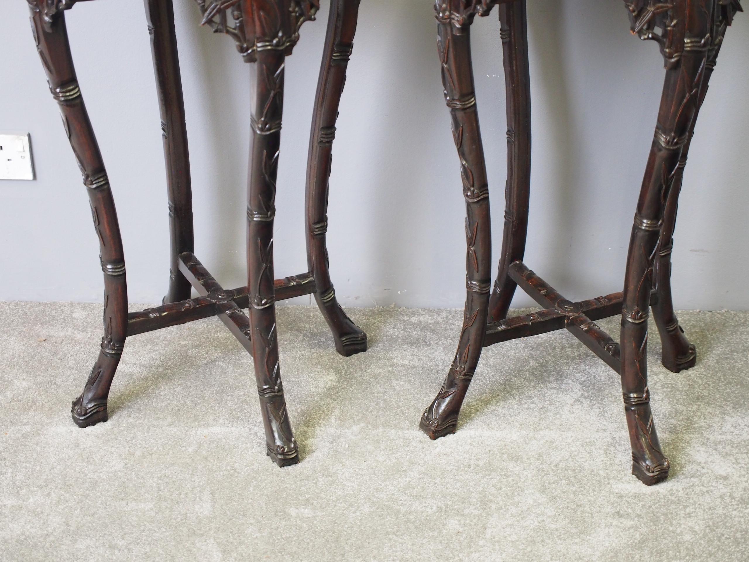 Pair of Large Chinese Rosewood Plant Stands 5