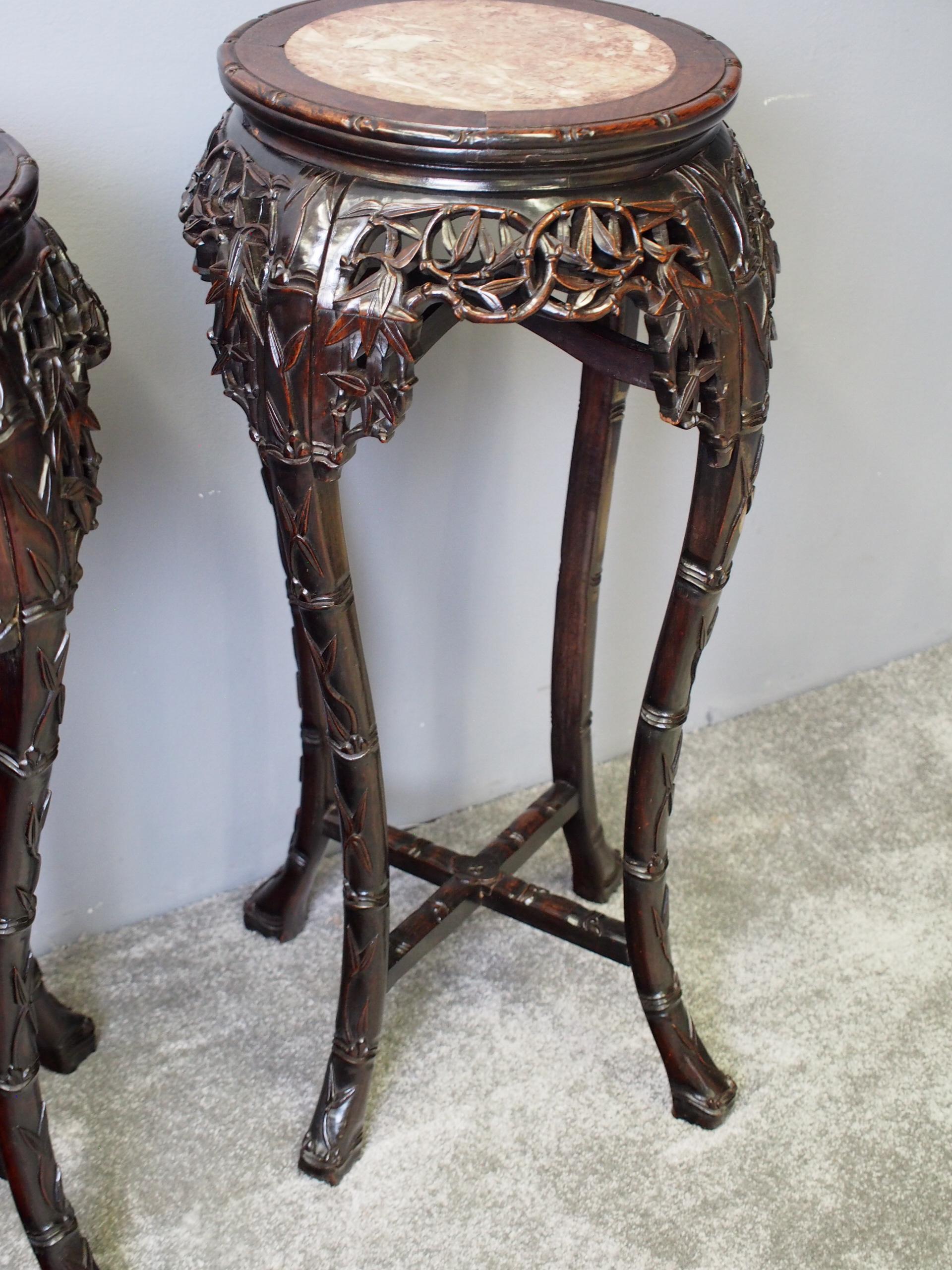 Pair of Large Chinese Rosewood Plant Stands In Good Condition In Edinburgh, GB