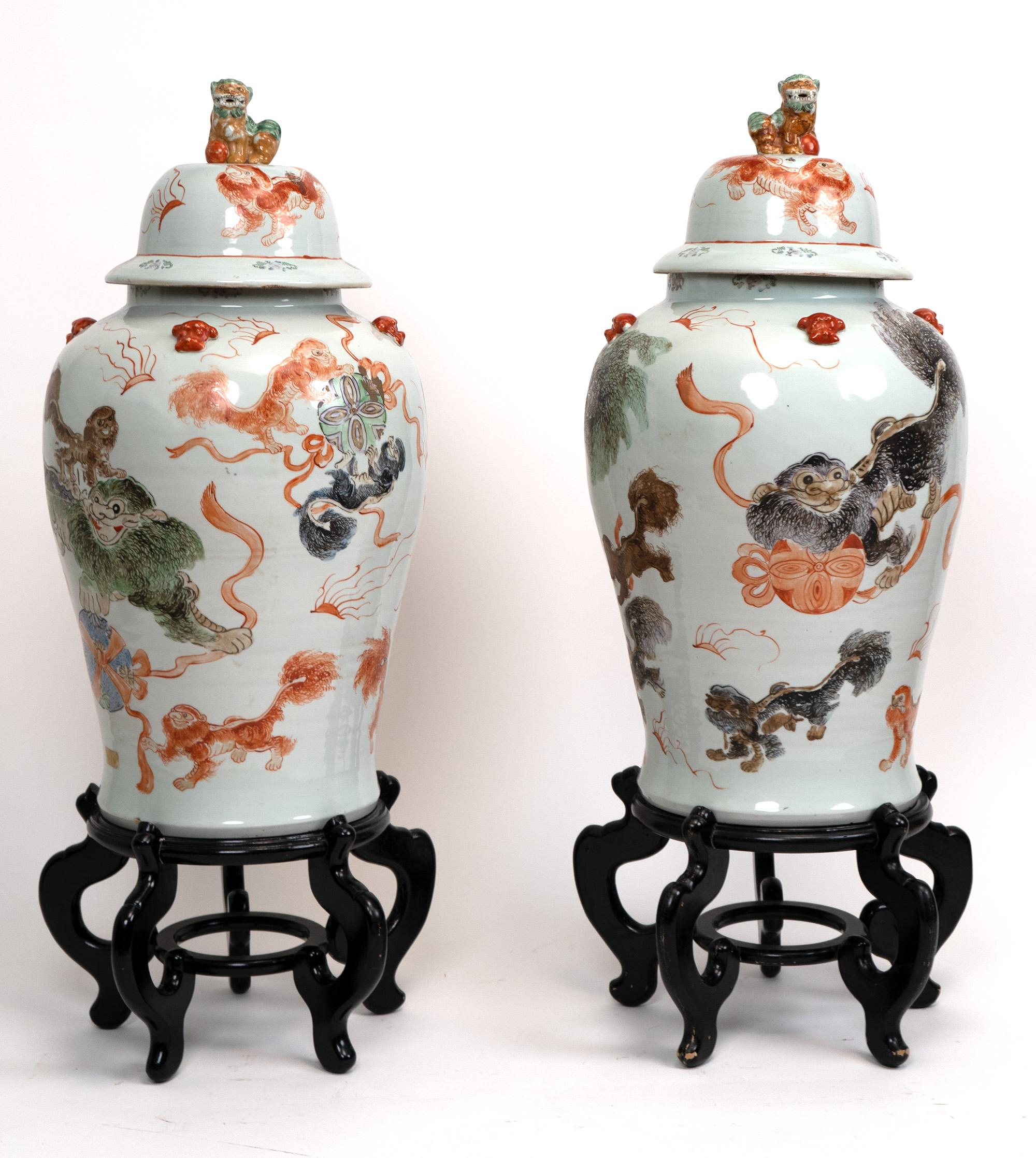 Pair of Large Chinese Vases For Sale 5