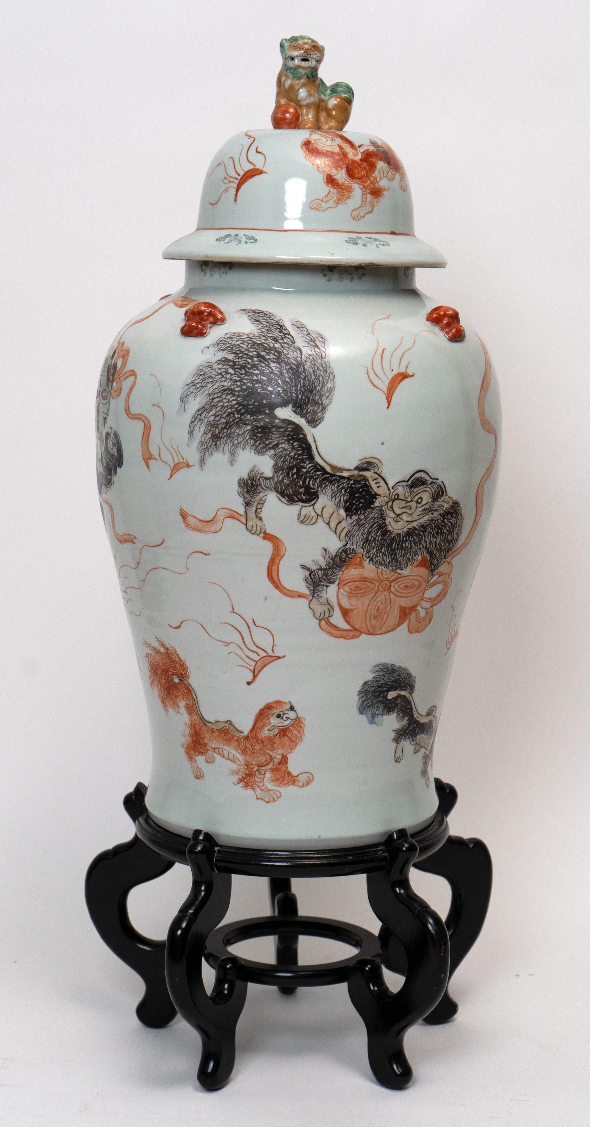 Enamel Pair of Large Chinese Vases For Sale