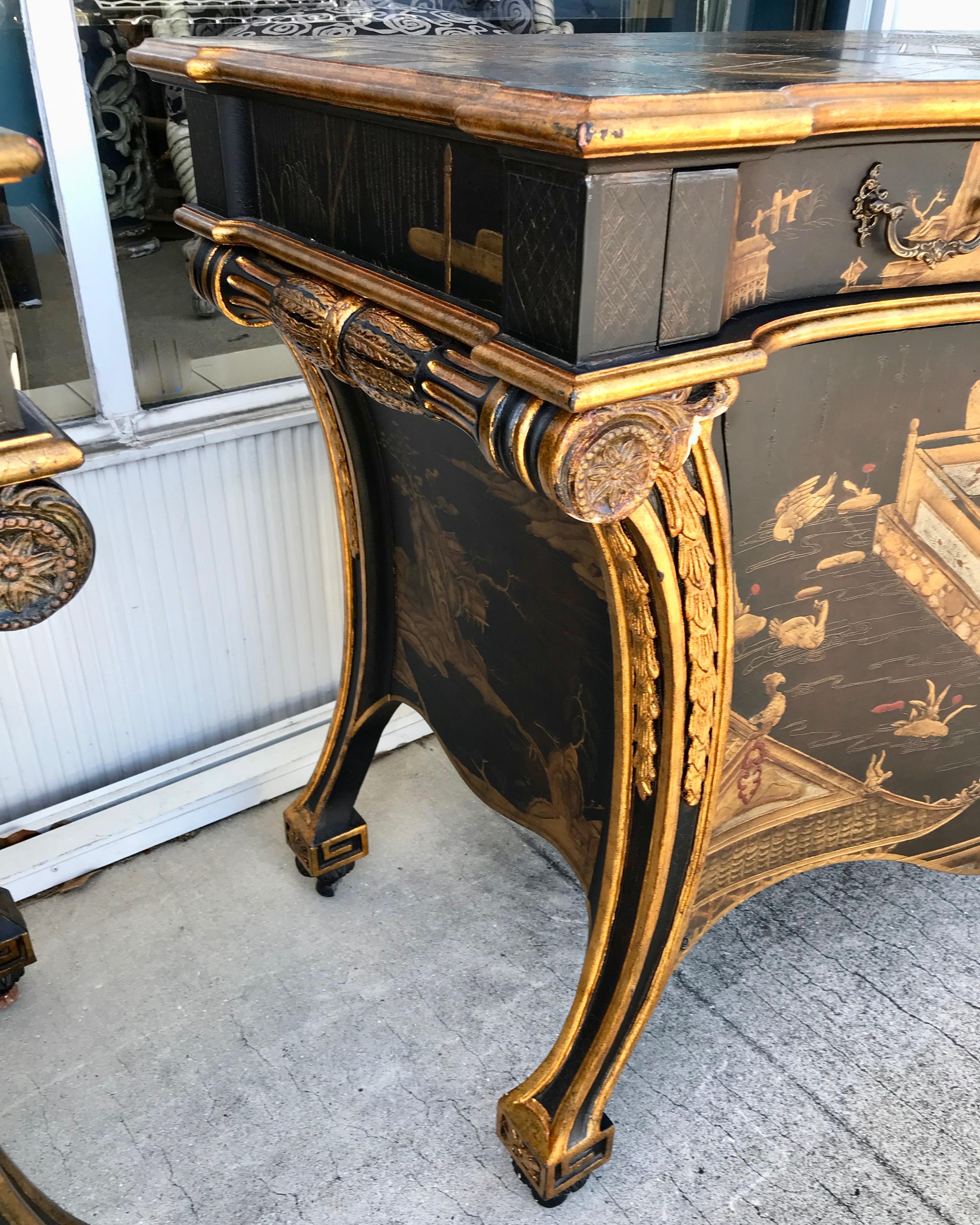 Pair of Large Chinoiserie Commodes by Baker 5