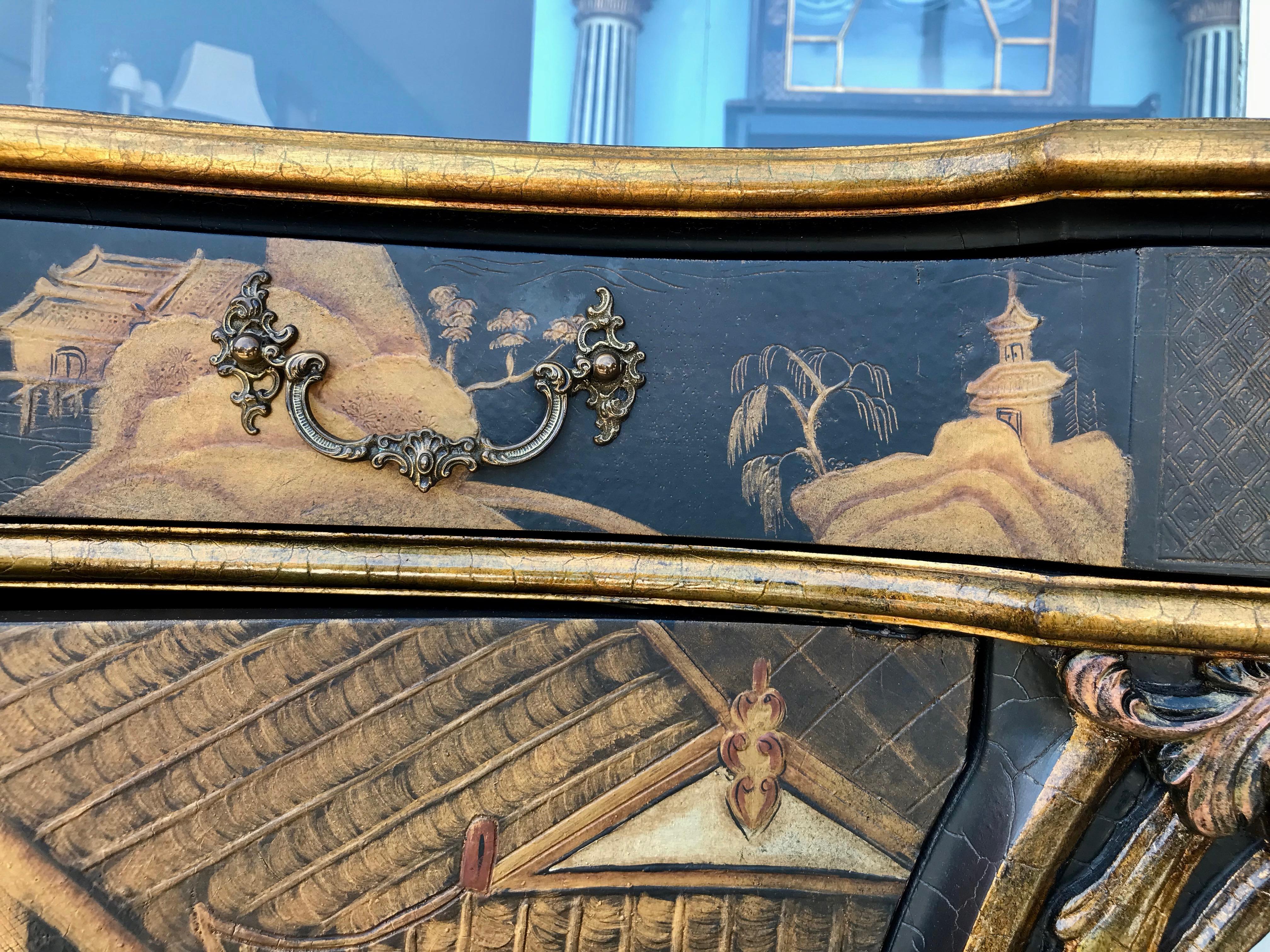 Pair of Large Chinoiserie Commodes by Baker 11