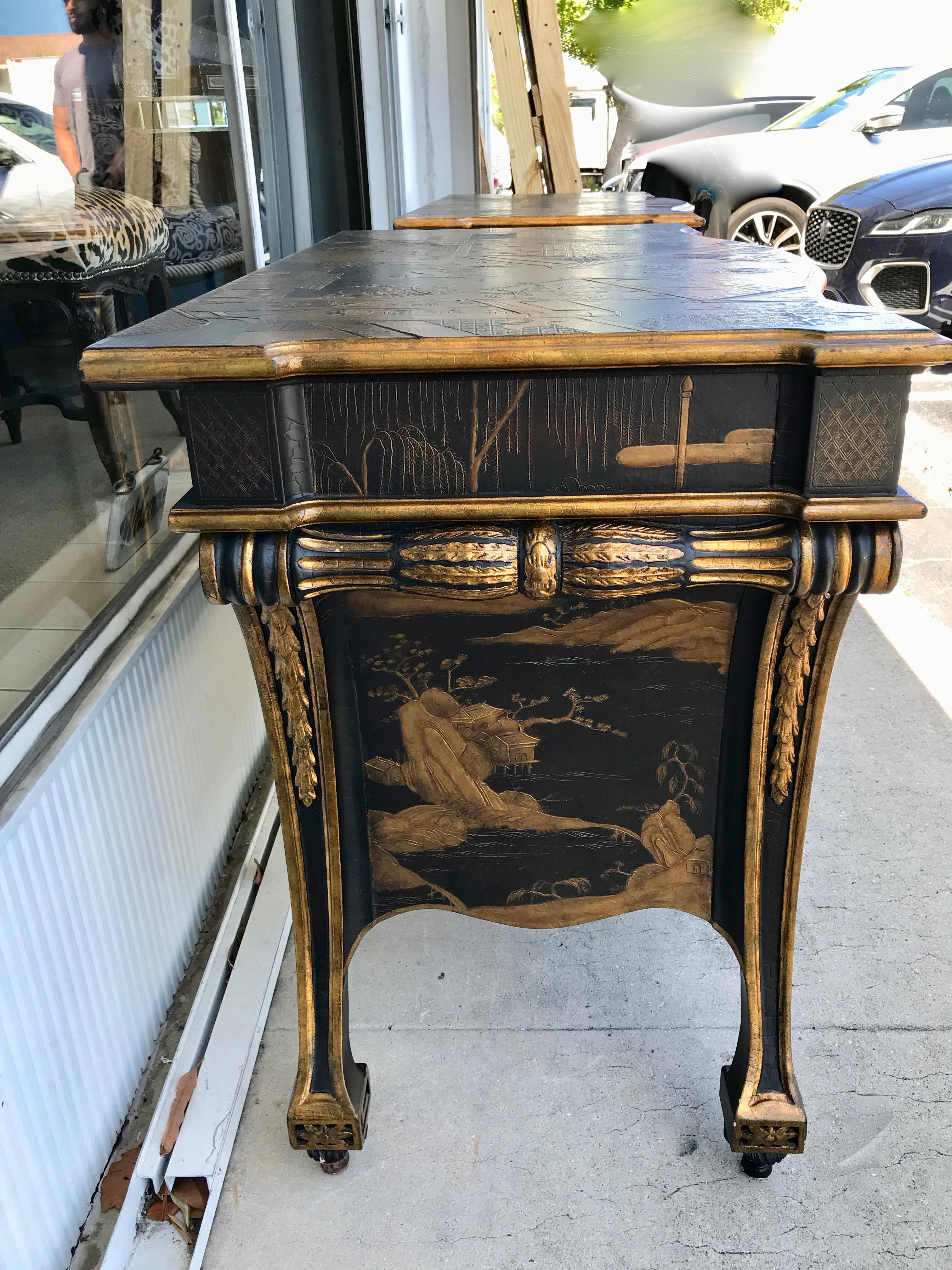 Pair of Large Chinoiserie Commodes by Baker In Good Condition In West Palm Beach, FL