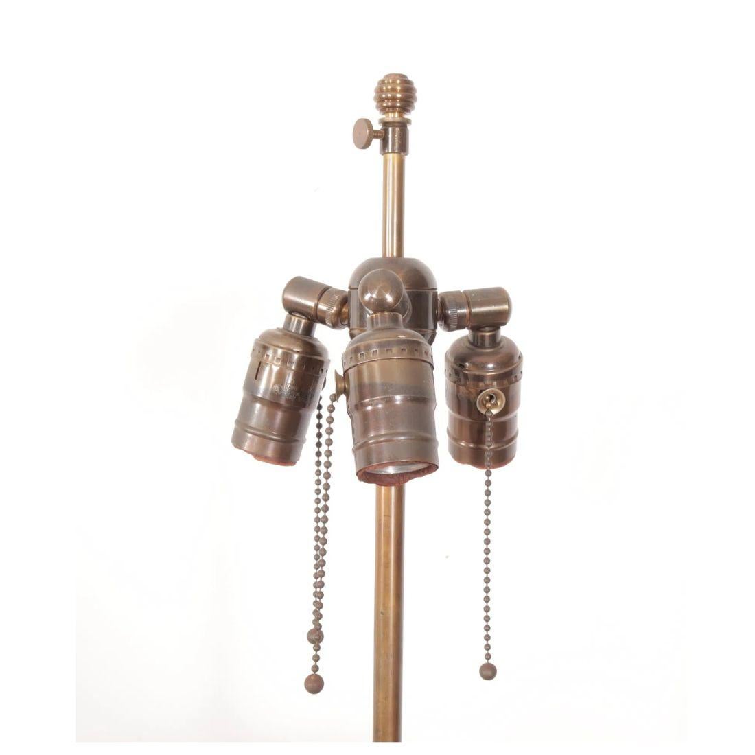 Pair of Large Chocolate and Cream Drip Glazed Lamps In Good Condition For Sale In Locust Valley, NY