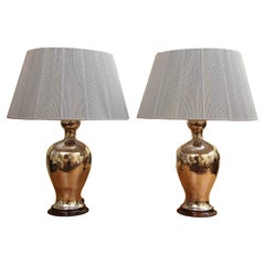 Pair of Large Christopher Spitzmiller Silver Lustre Table Lamps